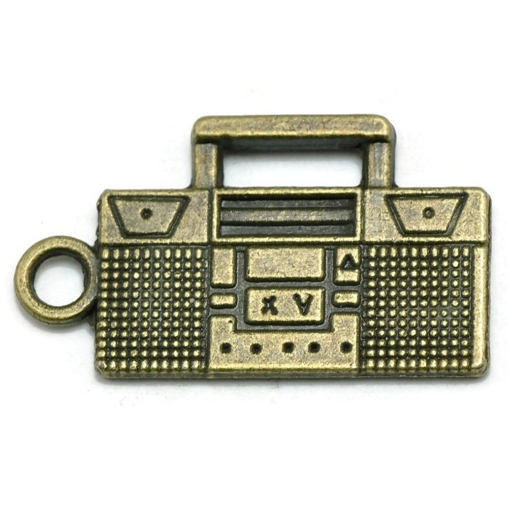 8pcs Radio Charms, boom box 80s‎ 90s music, jewelry making supplies